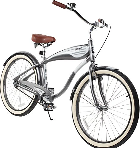 Columbia Superb 5 Star 26-inch Men's Retro Beach Cruiser Bike, Grey