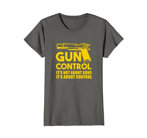 Not About Guns About Control Shirt - Anti Gun Control GOLD - Image 5