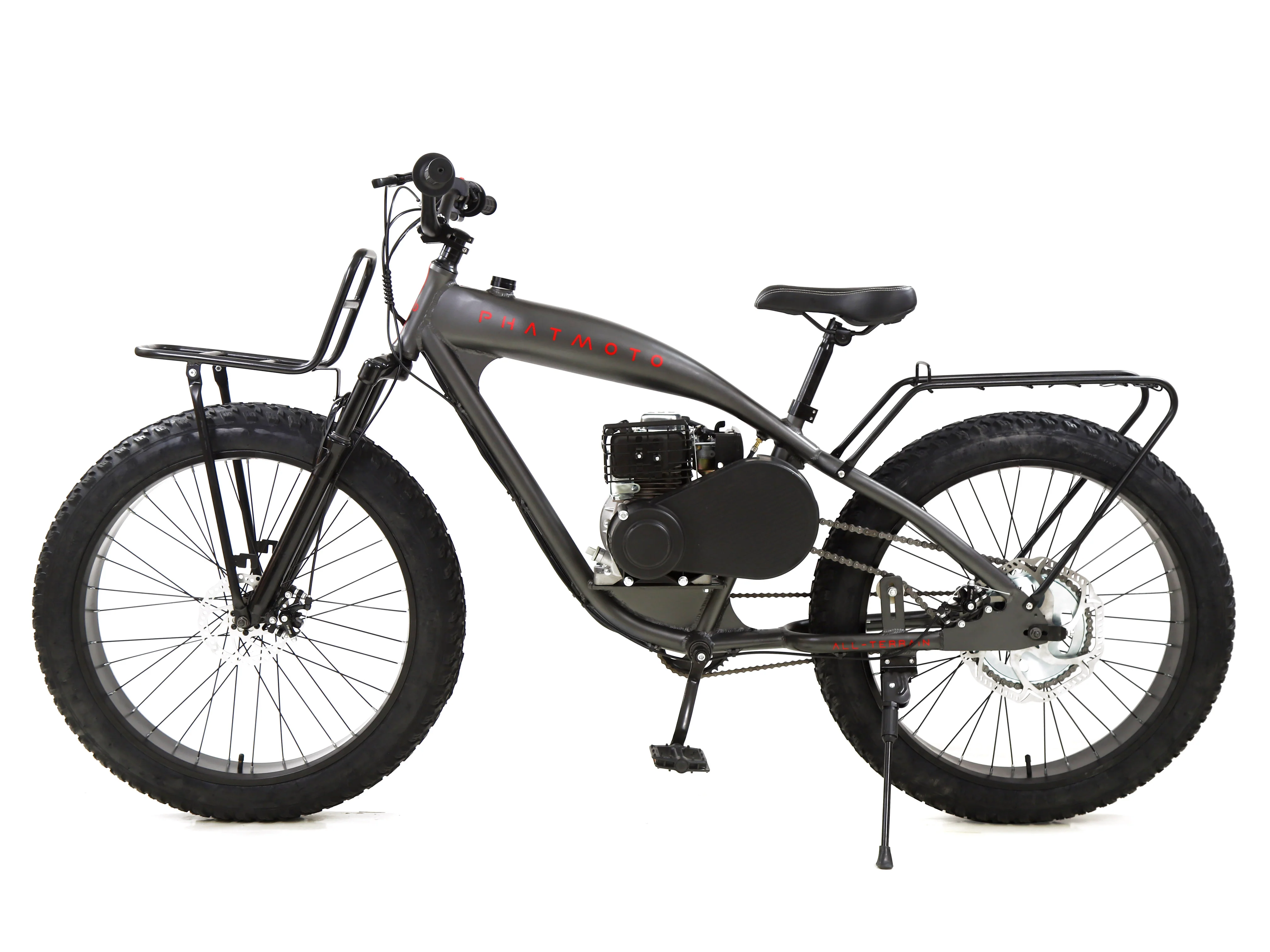 PHATMOTO™ ALL TERRAIN Fat Tire 2023 - 79cc Motorized Bicycle 7-Speed (Matte Graphite) - Image 8