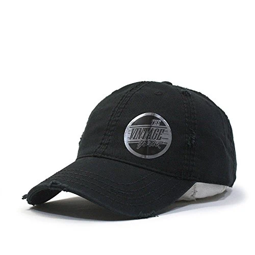 Plain Washed Cotton Twill Distressed with Heavy Stitching Low Profile Adjustable Baseball Cap - Image 4