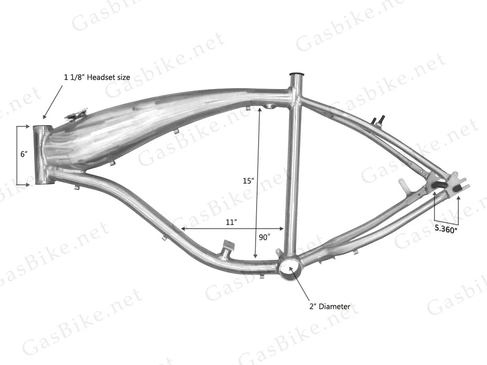 KMB GT Aluminum Bike Frame for 48cc / 66cc 2-Stroke & 4-Stroke Engines - Image 2